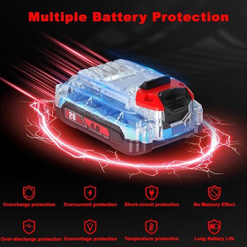 2Pack 4.0Ah Replacement for Craftsman 20V Battery and Charger Compatible with Craftsman 20 Volt Lithium V20 Battery CMCB201 CMCB202 CMCB203 CMCB204 CMCB205 CMCB206 Cordless Power Tools﻿ in Saudi Arabia