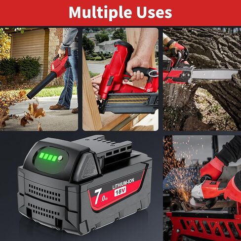 Replacement for Milwaukee M18 Battery,7000mAh Compatible with Milwaukee 18V Battery 48-11-1850 48-11-1860 48-11-1840, M18 Cordless Tools & M18 LED Work Lights with LED Power Indicator in Kuwait