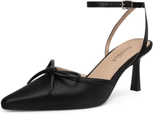 AIUNIIND Women's Pointed Toe Kitten Heel Lace Pumps Ankle Strap Heeled Sandals Wedding Dress Shoes for Women in Kuwait