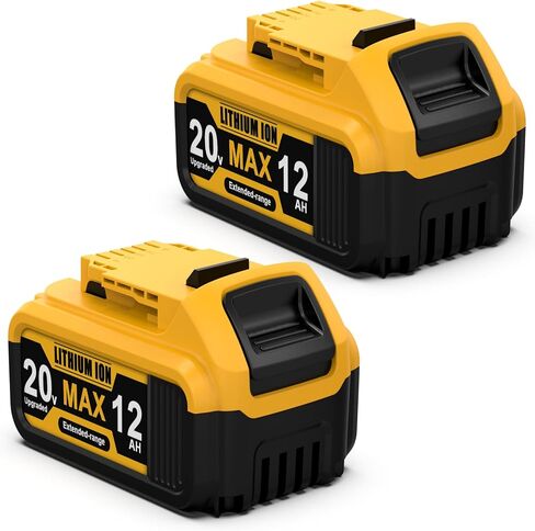 12.0Ah Replacement for Dewalt 20V MAX Battery Compatible with 20 Volt High Capacity Batteries DCB201 DCB203 DCB204 DCB205 DCB206 DCD DCF DCG Series Cordless Power Tools (2Pack) in Kuwait