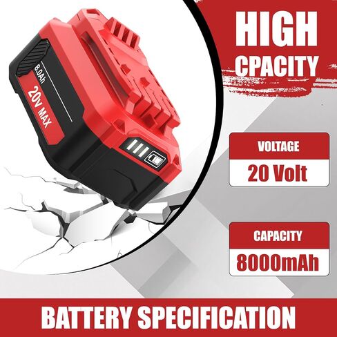 2 Pack 8000mAh CMCB206 Replacement for Craftsman 20 Volt Battery 8.0Ah | Compatible with Craftsman 20V Battery CMCB202 CMCB204 CMCB201 CMCB209 CMCB205 CMCS500 V20 Tool (Only for V20 Series)(Multi) in Saudi Arabia