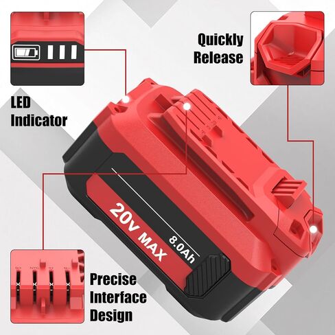 2 Pack 8000mAh CMCB206 Replacement for Craftsman 20 Volt Battery 8.0Ah | Compatible with Craftsman 20V Battery CMCB202 CMCB204 CMCB201 CMCB209 CMCB205 CMCS500 V20 Tool (Only for V20 Series)(Multi) in Saudi Arabia