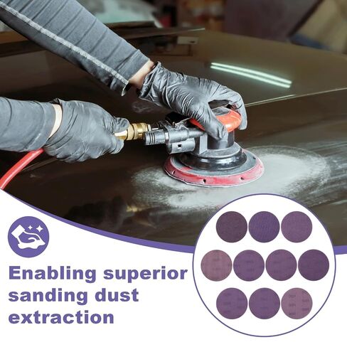 50 Pcs 5 Inch Purple Ceramic Mesh Sanding Discs, Hook and Loop Anti-Clog Net Sandpaper for Random Orbital Sander, Dustless Sanding Pads for Wood, Paint, Metal, Drywall, 80-800 Grit in Kuwait