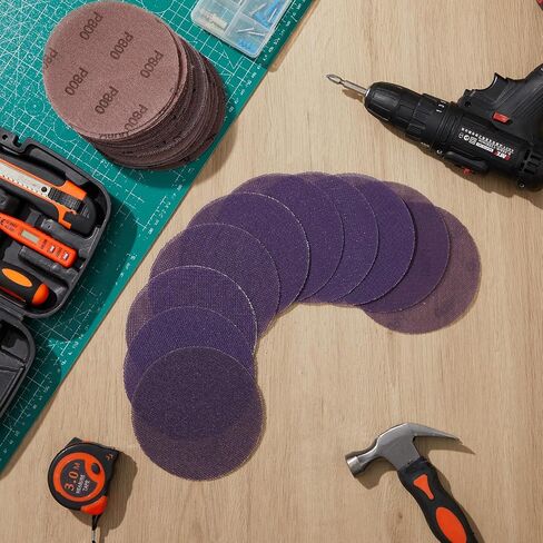 50 Pcs 5 Inch Purple Ceramic Mesh Sanding Discs, Hook and Loop Anti-Clog Net Sandpaper for Random Orbital Sander, Dustless Sanding Pads for Wood, Paint, Metal, Drywall, 80-800 Grit in Kuwait