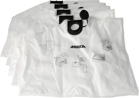 Mirka Dust Bag Fleece for DEXOS 1217 – 5-Pack High-Efficiency Dust Collection Bags for 17L HEPA Extractor – Premium Replacement Fleece Filtration Bags in Kuwait