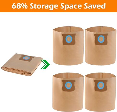 4 Pack DXVA19-4104 Replacement Dust Bags for DEWALT 5, 6, 8 Gallon Wet Dry Shop Vacuums, Compatible with DXV05P, DXV06PL, DXV08S Models in Kuwait