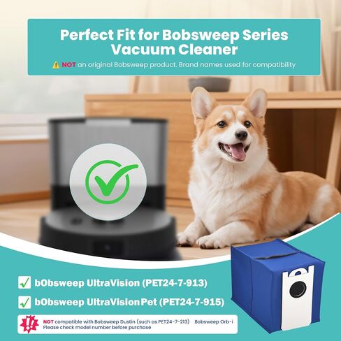8 Pack Dust Bags Compatible with bObsweep UltraVision and UltraVision Pet Self-Empty Robot Vacuum,6 Liter Disposable Replacement Vacuum Bags in Kuwait