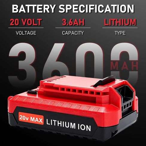 2Pack 3.6Ah 20V Max Battery Replacement for Porter Cable 20V Battery | Replacement for PCC680L PCC681L PCC682L PCC685L PCC600 PCC640 Compatible with Porter Cable 20V Tools in Kuwait