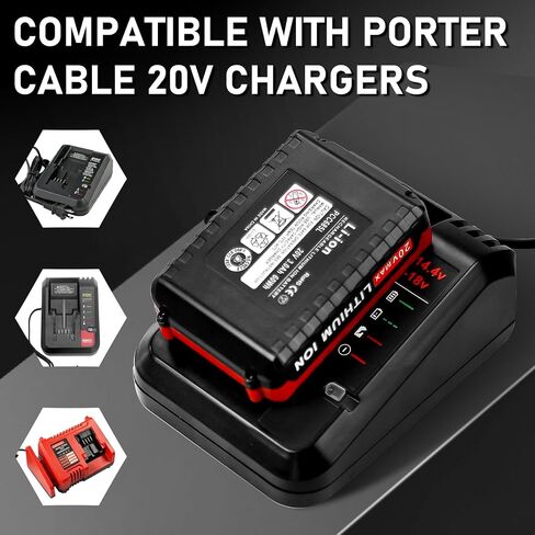 2Pack 3.6Ah 20V Max Battery Replacement for Porter Cable 20V Battery | Replacement for PCC680L PCC681L PCC682L PCC685L PCC600 PCC640 Compatible with Porter Cable 20V Tools in Kuwait