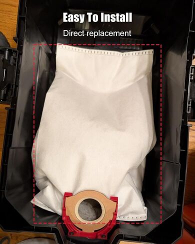 6 Pcs 49-90-2016 Fleece Dust Bags Fit for MILWAU-KEE 0960-20 0970-20 M18 M-12 Vacuum with 2 Pack Attachable Bag Holder in Kuwait