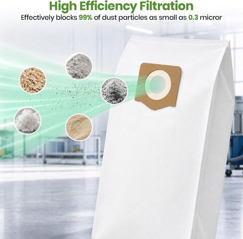 12 Pack Replacement for EGO Power+ Dust Bags, AVG0905 Filter Bags | Compatible with EGO 9 Gallon Cordless Wet/Dry Vacuum WDV0900 in Kuwait