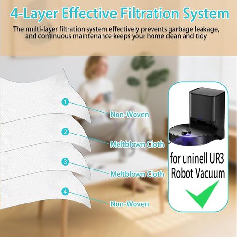 10 Pack Replacement Disposable HEPA Dust Bags Compatible with uninell UR3 Robot Vacuum Cleaner Parts Accessories in Kuwait
