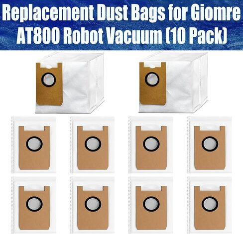 10 Pack AT800 Dust Bags Replacement for Loorow/Giomre 3-in-1 Robot Vacuum | Disposable Large-capacity Nonwoven Fabric Vacuum Bag in Kuwait