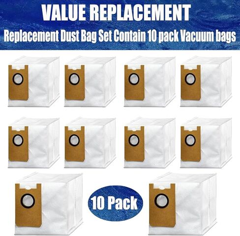 10 Pack AT800 Dust Bags Replacement for Loorow/Giomre 3-in-1 Robot Vacuum | Disposable Large-capacity Nonwoven Fabric Vacuum Bag in Kuwait