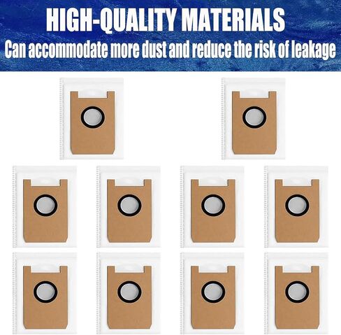 10 Pack AT800 Dust Bags Replacement for Loorow/Giomre 3-in-1 Robot Vacuum | Disposable Large-capacity Nonwoven Fabric Vacuum Bag in Kuwait
