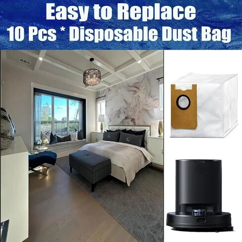 10 Pack AT800 Dust Bags Replacement for Loorow/Giomre 3-in-1 Robot Vacuum | Disposable Large-capacity Nonwoven Fabric Vacuum Bag in Kuwait