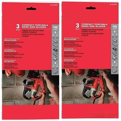 (2 Sets of 3 pk) Replacement for MILWAUKEE'S 48-39-0529 Compact Band Saw Blade 35-3/8-Inch 18TPI in Kuwait