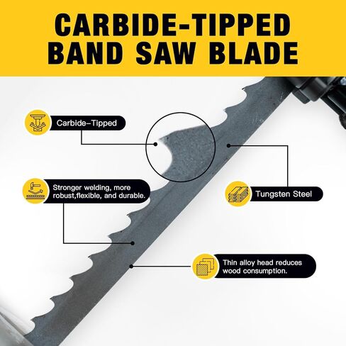 Dark Stone 150" x 1" Carbide-Tipped Resaw Bandsaw Blade, 2 TPI Hook Tooth – Long-Life Carbide Teeth for Hardwood Resawing, Heavy-Duty Professional Use | Model DS23453 in Kuwait