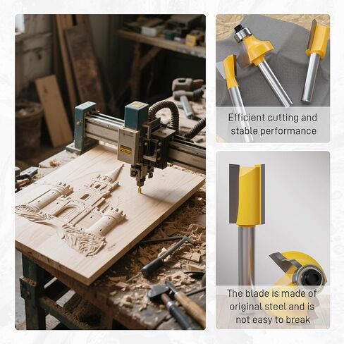 CSOOM 100 Pieces Router Bit Set, 1/4 Inch Shank, Carbide Router Bit Set for Professional Woodworking with Aluminum Case in Saudi Arabia