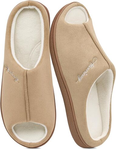 Open Toe Slippers for Women with Arch Support Comfy Memory Foam House Slippers Indoor Outdoor Non-slip in Kuwait