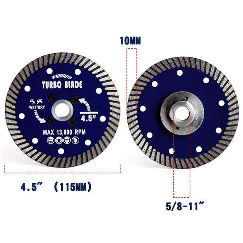 4.5" Diamond Saw Blade Granite Blade with 5/8"-11 Flange for Cutting Porcelain Tile Granite Marble (4.5"-Flange) in Kuwait