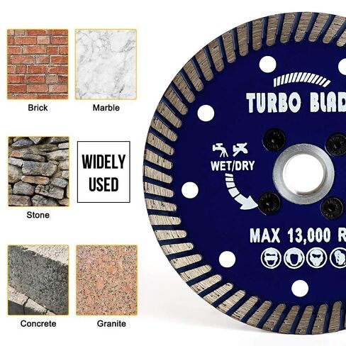 4.5" Diamond Saw Blade Granite Blade with 5/8"-11 Flange for Cutting Porcelain Tile Granite Marble (4.5"-Flange) in Kuwait