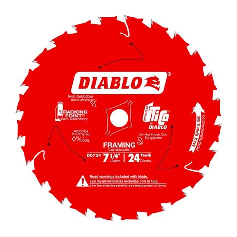 Diablo Freud D0724X 7-1/4-Inch 24 Tooth ATB Carbide Framing Saw Blade 5/8-Inch Diamond Knockout Arbor (4 Pack) in Kuwait