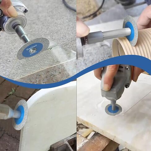 Diamond Mini Glass Saw Blade,BeQell 5pcs 2" Glass Cutting Disc Wheel Mini Carving Disc with Round Shank for Glass Jade Crystal Wine Bottle Ceramic Tile (50mm) in Kuwait