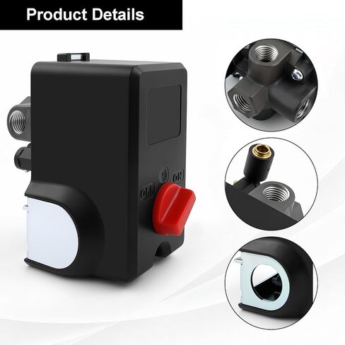 Pressure Switch Air Compressor For 125-155 PSI Range 120/240V 26A Rating and 1/4" NPT 4-port Manifold 12AC2FAER 034-0184 in Kuwait