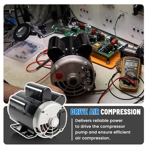 B813 5HP Air Compressor Motor 230V 22A, 3450RPM, Y56 Frame, Single Phase, 1 Service Factor, CWLE Rotation (Non‑Reversible), Insul Class B in Kuwait