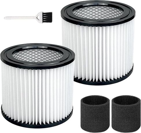 90398 Shop Vac Filter Replacement Type AA Cartridge Fits Most 4 Gallon | Smaller Wet/Dry Vacuums, Reusable Nanofiber Filter, 2 Pack with Foam Sleeves in Kuwait