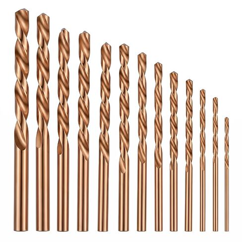 13pcs M35 HSS Twist Drill Bits, Twist Metal Drill Bits Set for Hardened Metal, High Hardness Straight Shank Cobalt High-Speed Steel Straight Shank for Hardened Stainless Steel 1.5-6.5mm in Kuwait