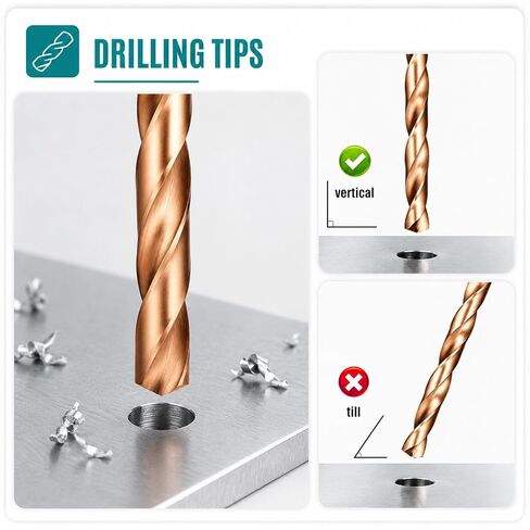 13pcs M35 HSS Twist Drill Bits, Twist Metal Drill Bits Set for Hardened Metal, High Hardness Straight Shank Cobalt High-Speed Steel Straight Shank for Hardened Stainless Steel 1.5-6.5mm in Kuwait