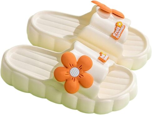 Cloud Slides for Women Cute Pink Flower Thick Sandals Bathroom Open To Slides Non-Slip Lightweight Summer Outdoor in Kuwait