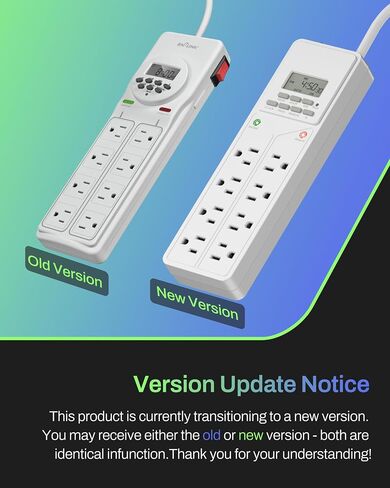 BN-LINK 8 Outlet Surge Protector with 7-Day Digital Timer (4 Outlets Timed, 4 Outlets Always On) - White in Saudi Arabia