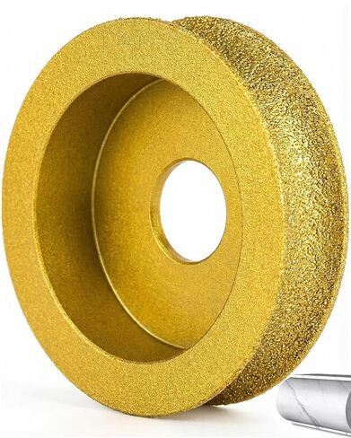 3" Edge Diamond Grinding Wheel, Profile Hand Diamond Wheel for Angle Grinder, 20mm Demi-Bullnose Stone Grinding Disc for Marble, Granite, Tile and Concrete (60 Grit) in Kuwait