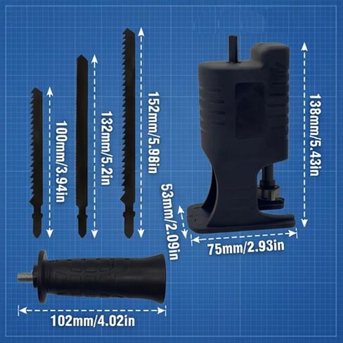 Reciprocating Saw Adapter, Upgrade Electric Drill Reciprocating Saw Adapter with Cordless Adapter Set and Black Handle For Durability in Kuwait
