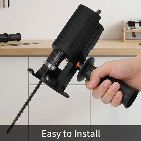 Reciprocating Saw Adapter, Upgrade Electric Drill Reciprocating Saw Adapter with Cordless Adapter Set and Black Handle For Durability in Kuwait