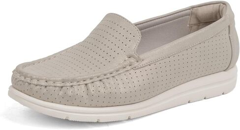 VJH confort Women's Perforated Loafers Lightweight Breathable Walking Slip-On Comfortable Driving Work Shoes in Kuwait