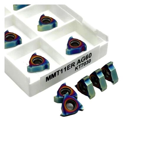 Indexable Lathe Carbide Insert 10 PCS 11ER AG60 11IR Thread Turning Tool Blue Metal Tools Hard Alloy(11ER AG60 KT7030) in Kuwait