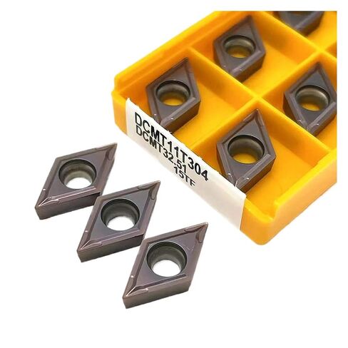 Indexable Lathe Carbide Insert 10PCS DCMT11T304 DCMT11T308 15TF 735 6020 Hard Alloy External Turning Tools Lathe Cutting(DCMT11T304 15TF) in Kuwait