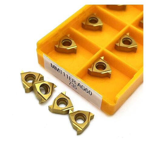 High Toughness Turning Blade Machine Accessories 10PCS 16ER 16IR 11ER 11IR AG60 15TF 735 6020 Hard Alloy Lathe Tools Thread Turning Slotting Blade Cutter Tool(16IR AG60 735) in Kuwait
