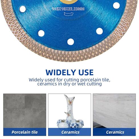 GoYonder 4.5" Diamond Tile Blade for Angle Grinder, Super Thin Diamond Saw Blade Grinder Blades for Wet Dry Cutting, Diamond Blade for Cutting Ceramic, Porcelain, Tiles, Granite, Marbles in Kuwait