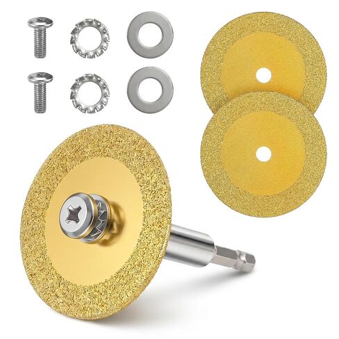 2 PCS Diamond Cutting Wheel for Drill, 1/4" Hex Shank Ultra-Thin Mini Glass Cutting Disc Rotary Tool Accessories for Glass, Jade, Crystal, Ceramics, Tile Cutoff Wheel in Kuwait