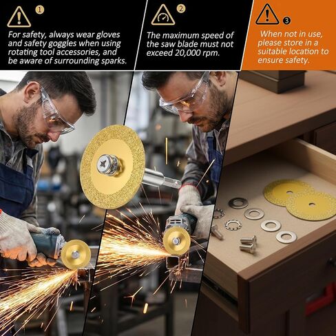 2 PCS Diamond Cutting Wheel for Drill, 1/4" Hex Shank Ultra-Thin Mini Glass Cutting Disc Rotary Tool Accessories for Glass, Jade, Crystal, Ceramics, Tile Cutoff Wheel in Kuwait