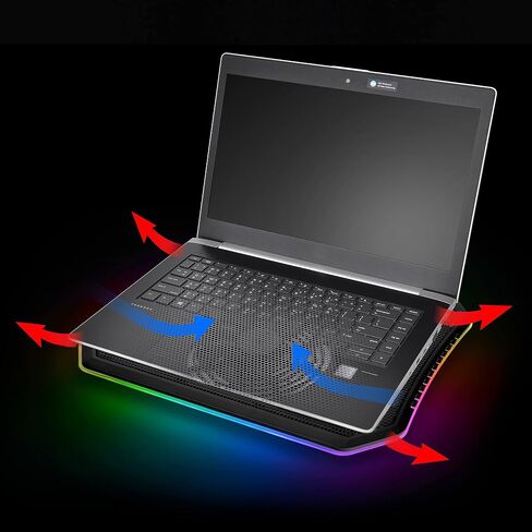 Thermaltake Massive Steel Mesh Panel with 1 x 120mm Fan, 256 Color RGB Spectrum, 10"-15" Notebook Cooler CL-N020-PL12SW-A in Kuwait