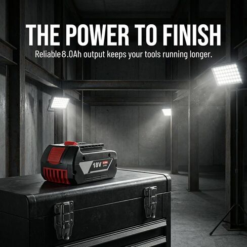 2-Pack 18V 8.0Ah Lithium-Ion Cordless Tool Battery Packs, Replacement for Bosch 18V BAT609 BAT612 BAT618, Fit Drill & Power Tools for Home DIY & Professional Users in Kuwait