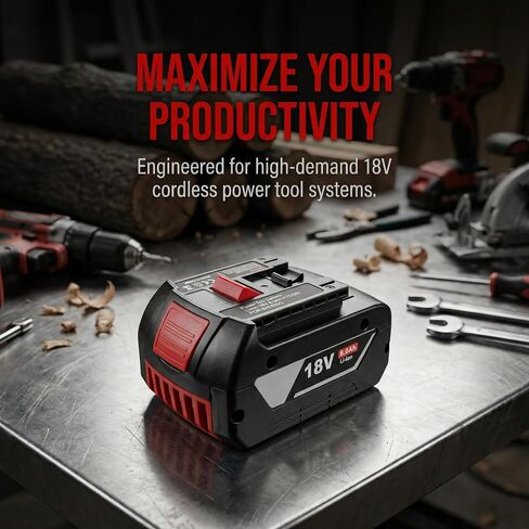 2-Pack 18V 8.0Ah Lithium-Ion Cordless Tool Battery Packs, Replacement for Bosch 18V BAT609 BAT612 BAT618, Fit Drill & Power Tools for Home DIY & Professional Users in Kuwait