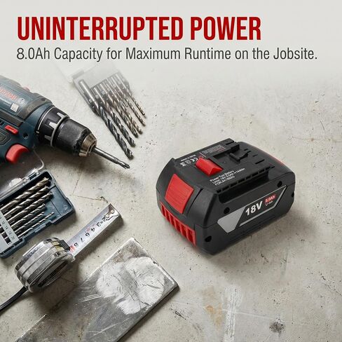 2-Pack 18V 8.0Ah Lithium-Ion Cordless Tool Battery Packs, Replacement for Bosch 18V BAT609 BAT612 BAT618, Fit Drill & Power Tools for Home DIY & Professional Users in Kuwait