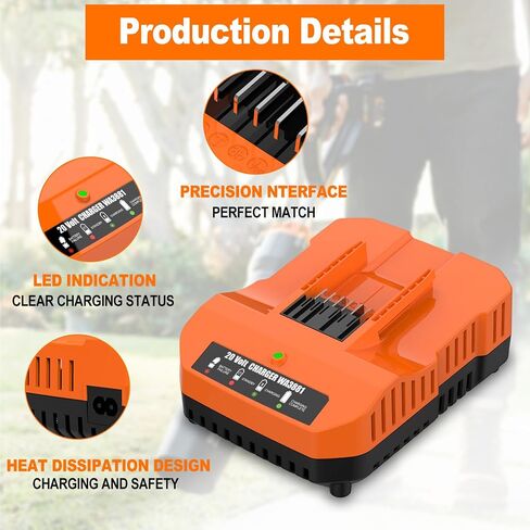 WA3881 Replacement for Worx Battery 20v Charger WA3881 Compatible with Worx Battery 20v WA3520 WA3522 WA3525 WA3544 WA3757 WA3575 in Kuwait
